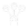 Icon of on person connected to 3 others to represent the student to faculty ratio at Rosemont College