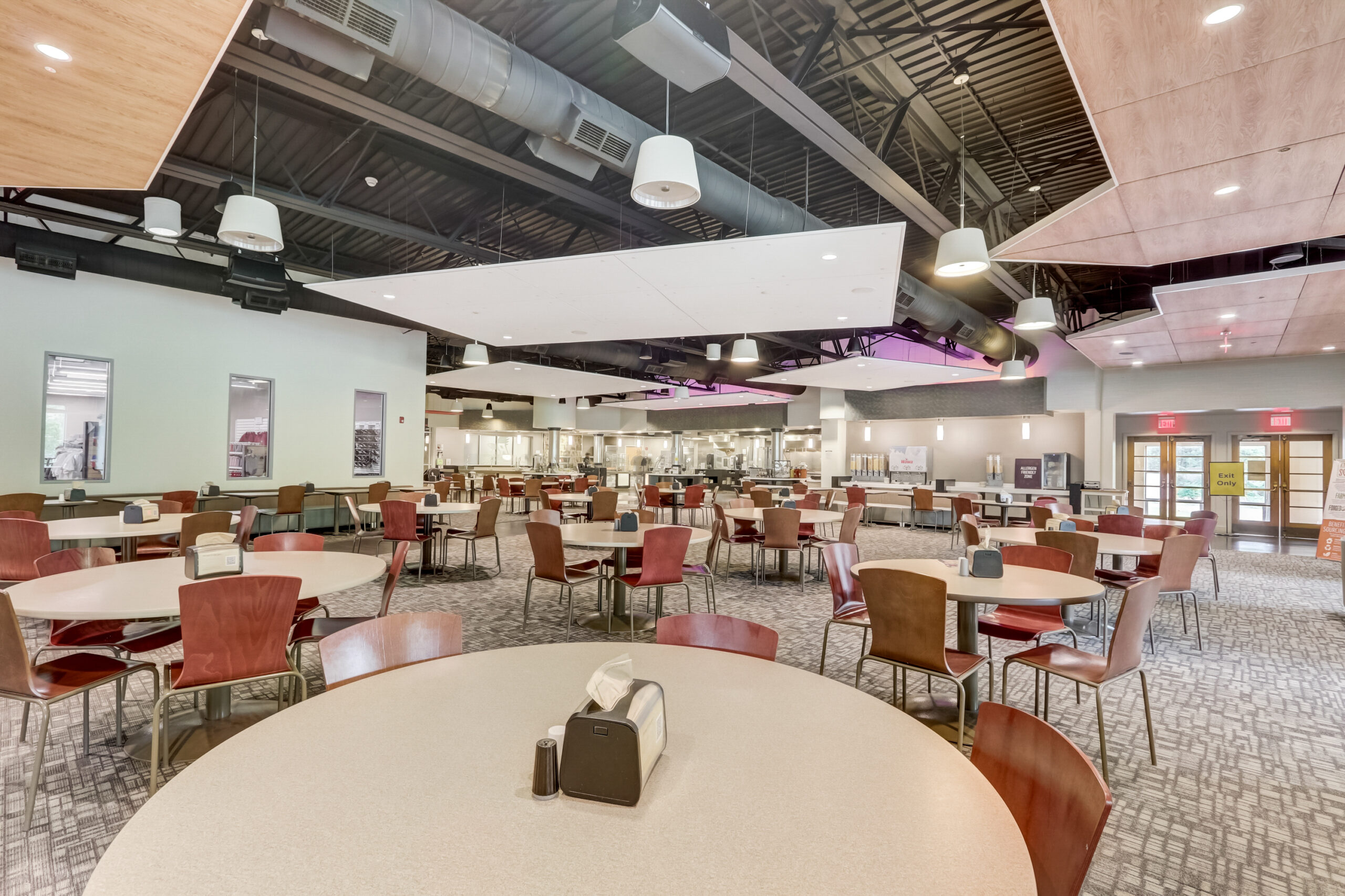 The expansive and open cafeteria in the Sharon Latchtaw Hirsh Community Center is part of why Rosemont College is Forbes rated best online college, and a best mainline college.