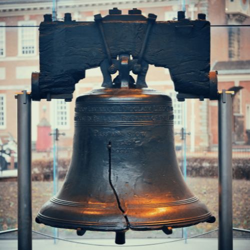 Close up of the Liberty Bell in Pennsylvania to represent how financial aid is part of why Rosemont College is a Forbes rated best online college, and a best Main Line college.