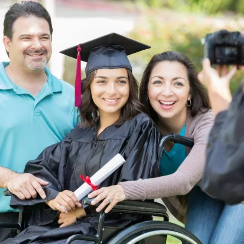 Rosemont graduation with family