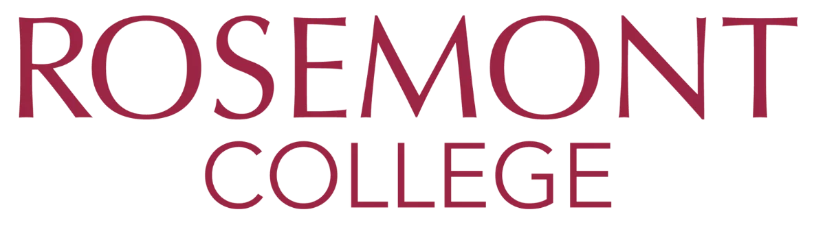 Rosemont College 2023 logo with a transparent background. Rosemont College is a Forbes rated best online college, and a best Main Line college.