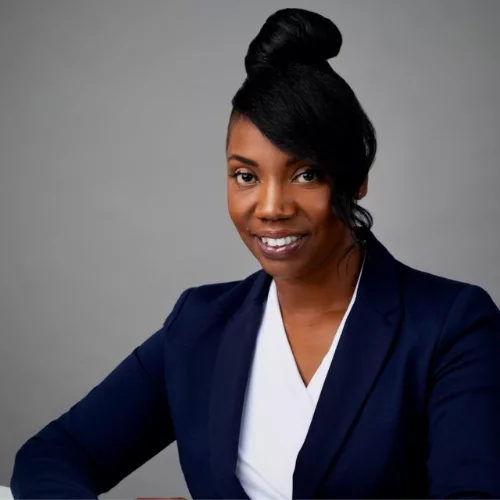 Close up of Vice President of Student Affairs Yolanda Alovor, PhD who is part of why Rosemont College is a Forbes rated best online college, and a best Main Line college.