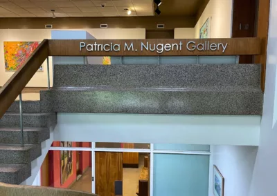 Photo of the entrance to the Rosemont Patricia M. Nugent Gallery to represent how Rosemont College is a Forbes rated best online college, and a best Main Line college.