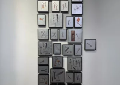 Graphic art from the alumni exhibit 2025 in the Patricia M. Nugent Gallery to represent how Rosemont College is a Forbes rated best online college, and a best Main Line college.
