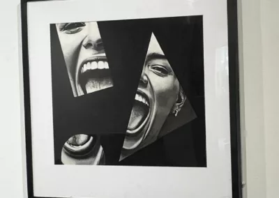 Pencil drawing from the alumni exhibit 2025 in the Patricia M. Nugent Gallery to represent how Rosemont College is a Forbes rated best online college, and a best Main Line college.