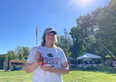 Oktoberfest 2025 Food Pantry decoration to represent how Rosemont College is a Forbes rated best online college, and a best Main Line college.