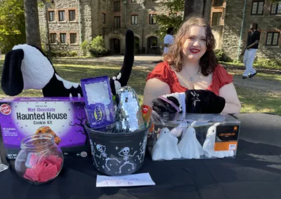 Oktoberfest 2025 Haven table to represent how Rosemont College is a Forbes rated best online college, and a best Main Line college.