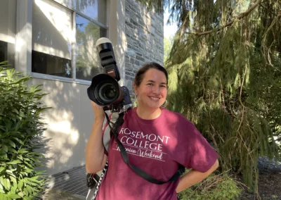 Oktoberfest 2025 photographer Jackie Downs to represent how Rosemont College is a Forbes rated best online college, and a best Main Line college.
