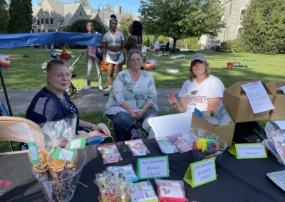 Oktoberfest 2025 vendor table to represent how Rosemont College is a Forbes rated best online college, and a best Main Line college.