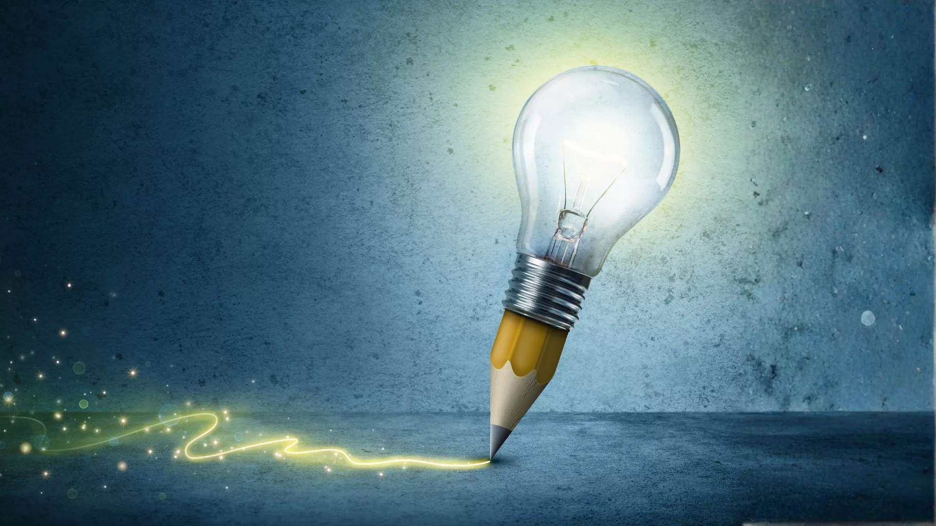 Rosemont College - Writer's Studio Putting the CREATIVE Back in to Creative Nonfiction An illustration of a pencil with a light bulb writing in light to represent how the Writer's Studio Putting the CREATIVE Back in to Creative Nonfiction offering is part of why Rosemont College is a Forbes rated best online college, and a best Main Line college.