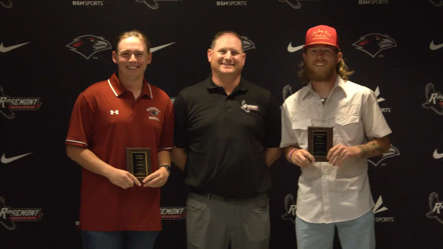 Student athletes receiving awards at the 2026 Rosemont Athletics Final Award Ceremony to represent how Rosemont College is a Forbes rated best online college, and a best Main Line college.