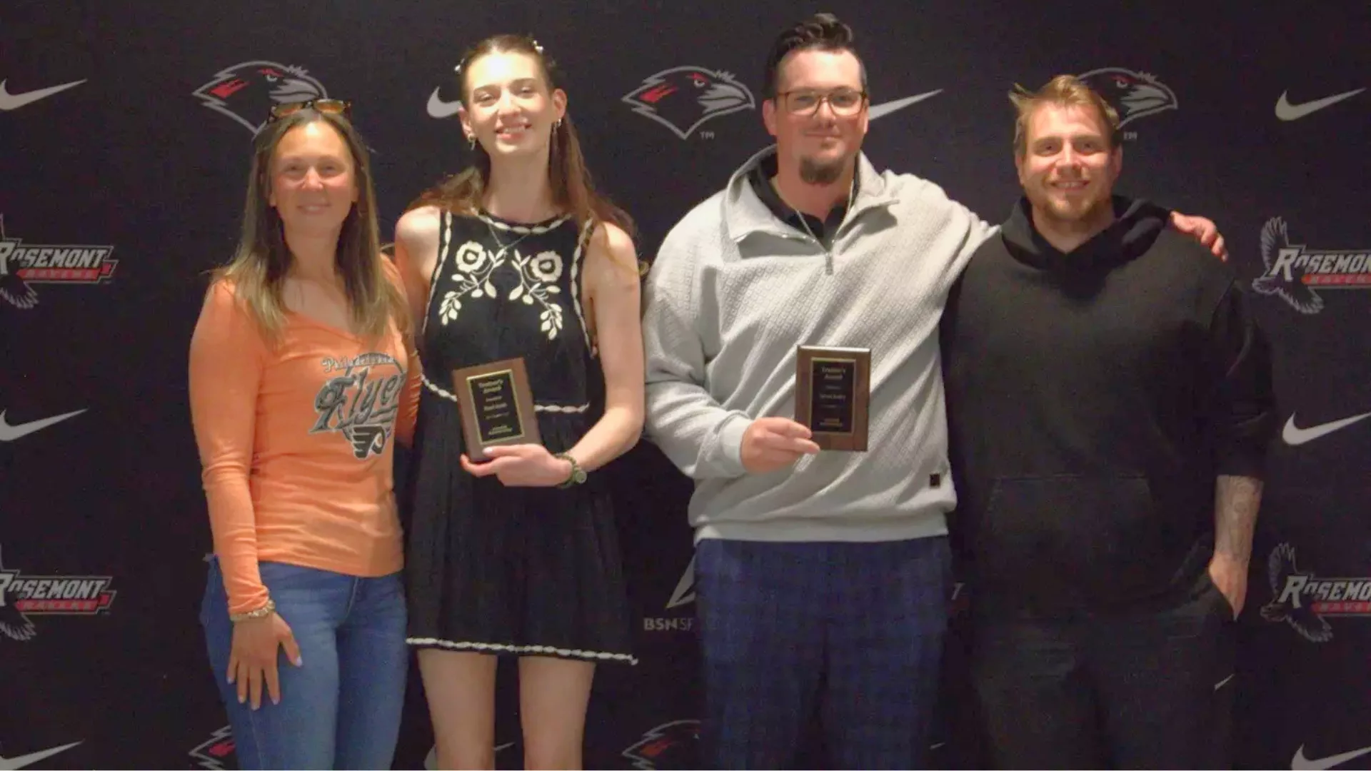 Student athletes receiving awards at the 2026 Rosemont Athletics Final Award Ceremony to represent how Rosemont College is a Forbes rated best online college, and a best Main Line college.