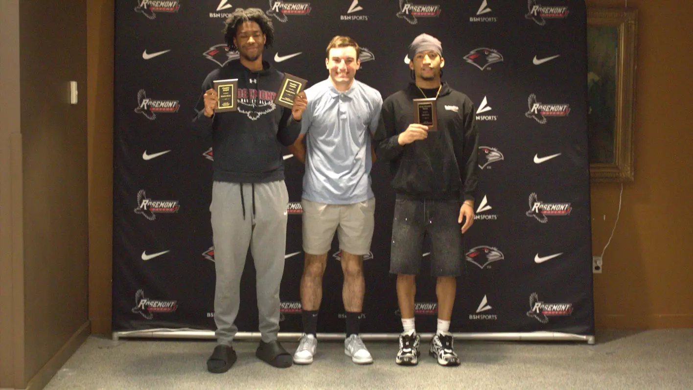 Student athletes receiving awards at the 2026 Rosemont Athletics Final Award Ceremony to represent how Rosemont College is a Forbes rated best online college, and a best Main Line college.